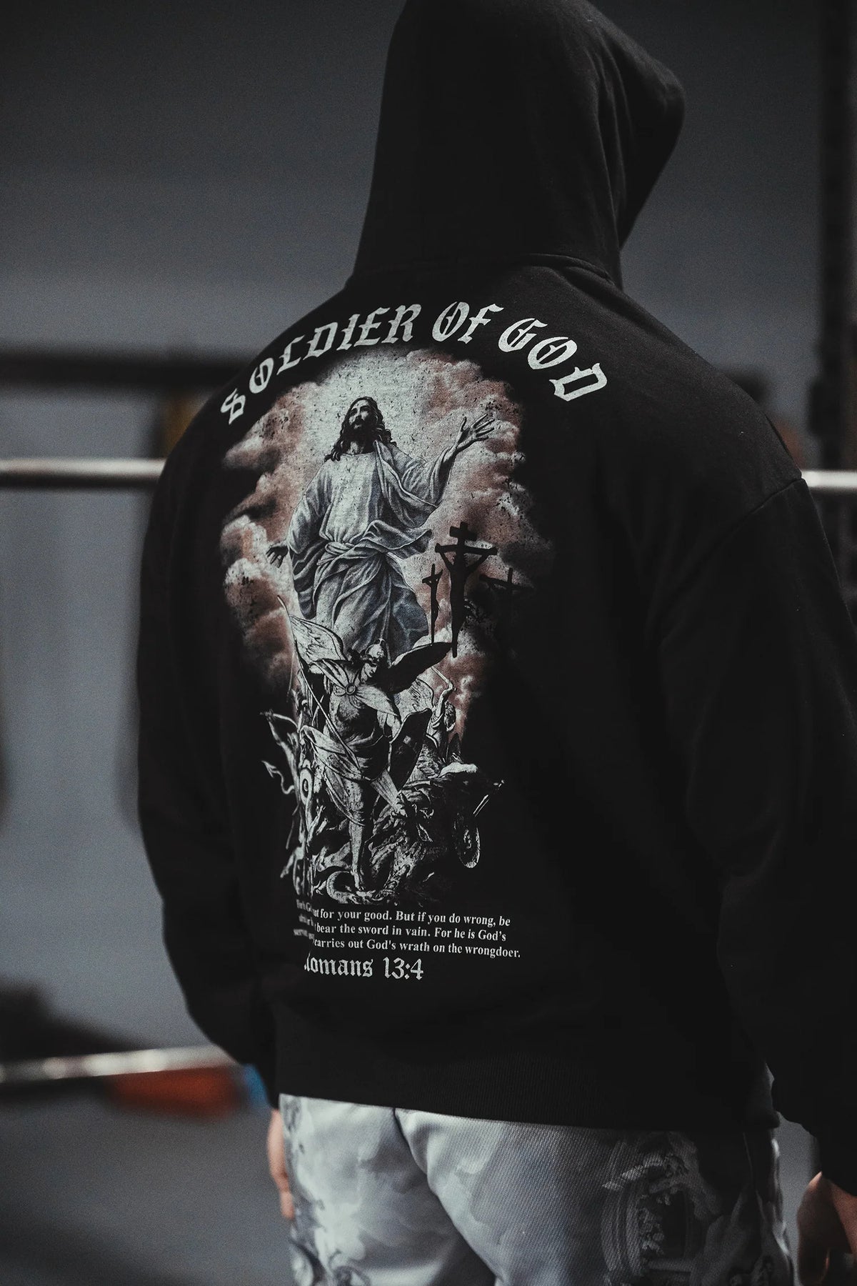 Soldier Of God Printed Men's Hoodie