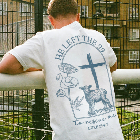 He Left The 99 To Rescue Me Printed Men's T-shirt