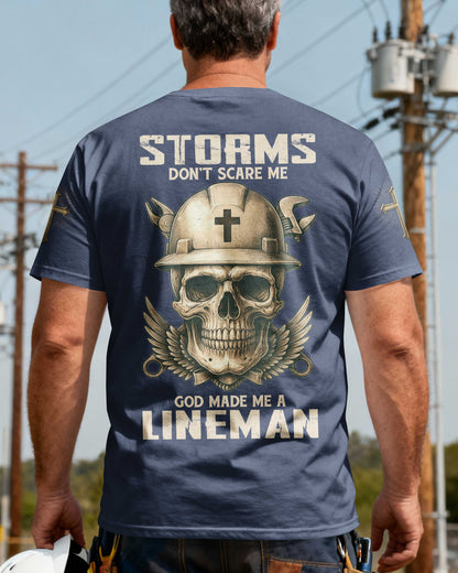 Storms Don't Scare Me God Made Me A Lineman T-Shirt