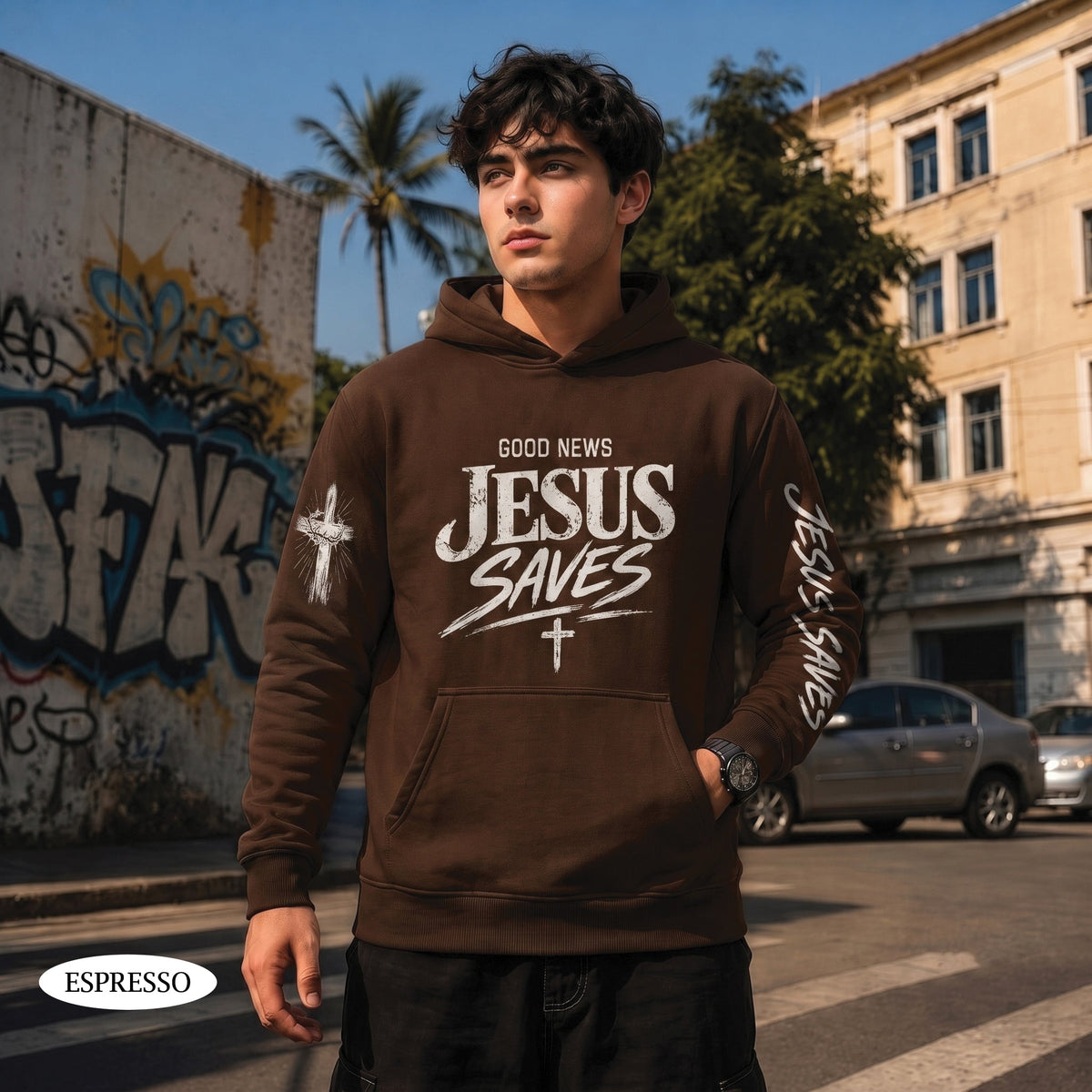 Good News Jesus Saves T-Shirt, Christian Bible Verse Hoodie