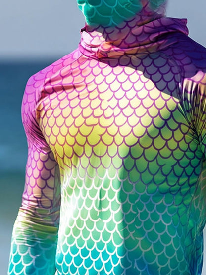 Men's Outdoor Sun Protection Breathable Cool Hooded Sun Protection Long Sleeve Top