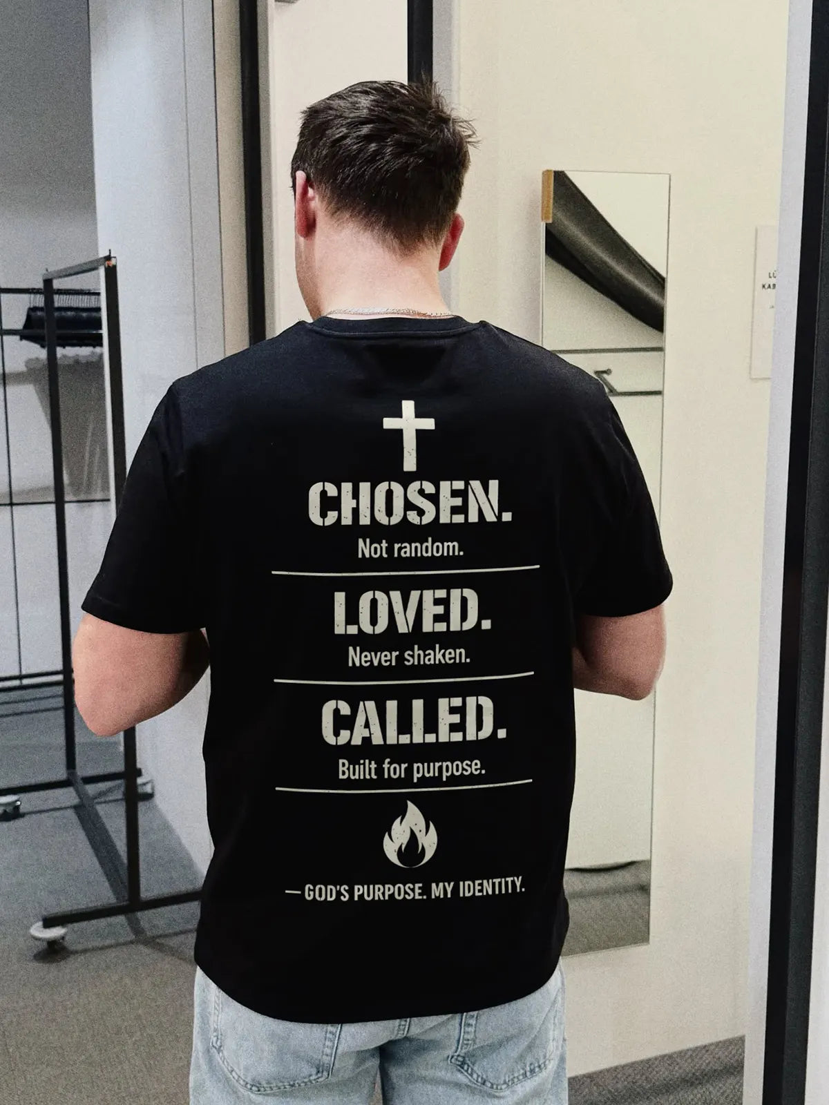 Chosen Loved Called Gods Purpose My Identity Cross Printed Men's T-shirt