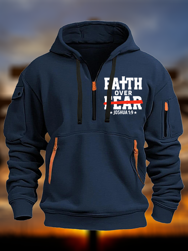 Faith Over Fear - Joshua 1:9  Jesus God Christian Zipper Hoodies