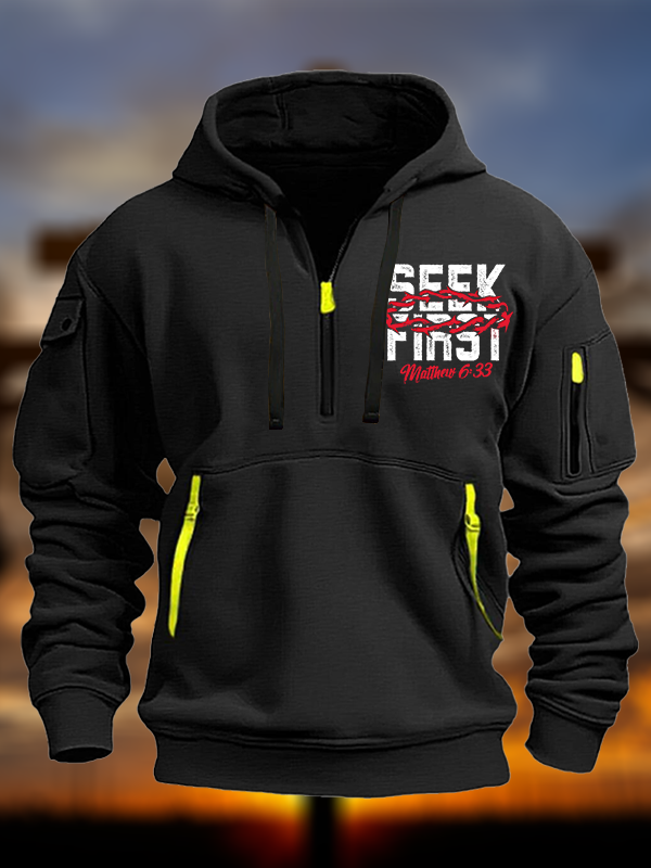 Seek First  Jesus God Christian Zipper Hoodies