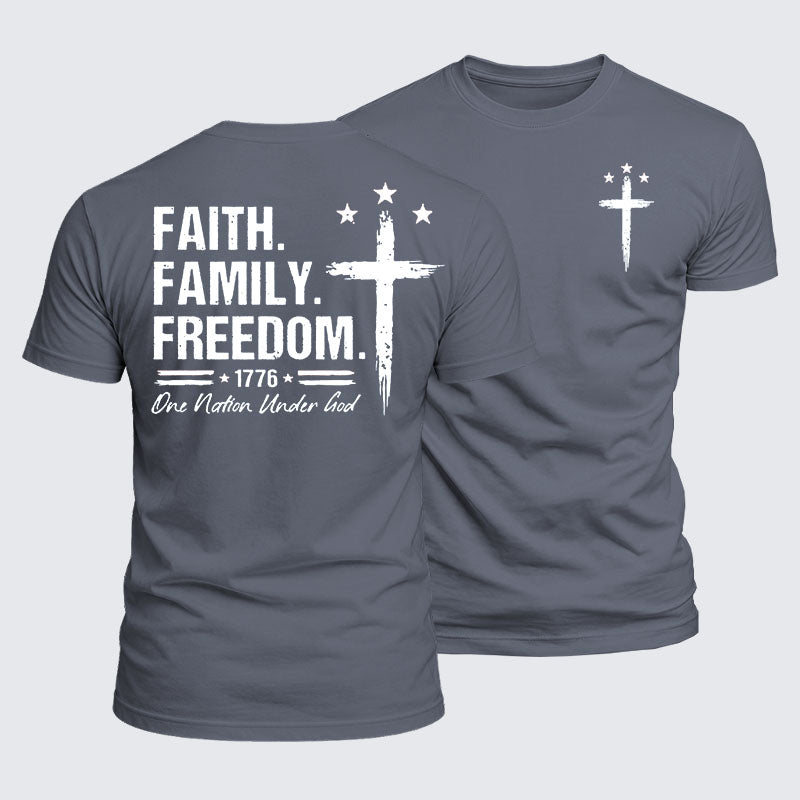 Luxe Mercerized Cotton Tee - Faith. Family. Freedom.