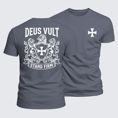 Luxe Mercerized Cotton Tee - Deus Vult  Stand Firm