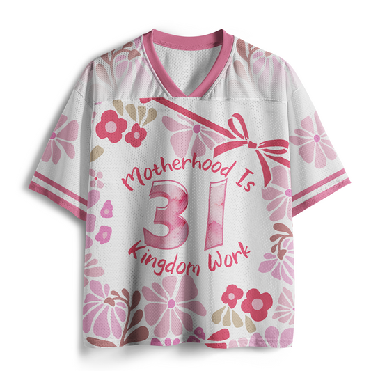 Motherhood Is Kingdom Flower Christian Mesh Jersey