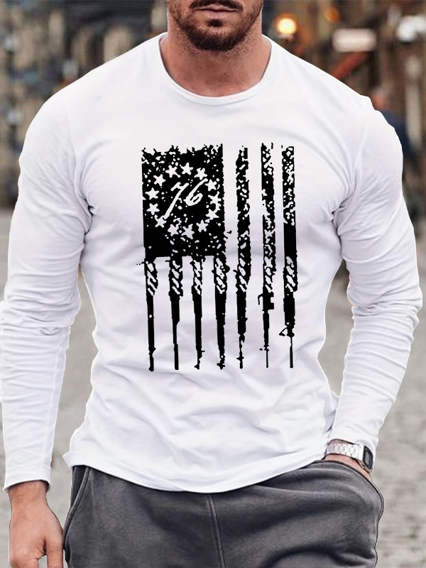 Faith Cross Flag Long Sleeve T-Shirt