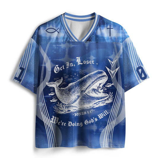 Get In Loser We're Doing God's Will Christian Mesh Jersey