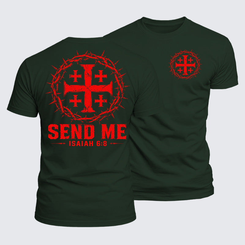 Luxe Mercerized Cotton Tee - Here I Am Send Me Isaiah 6:8