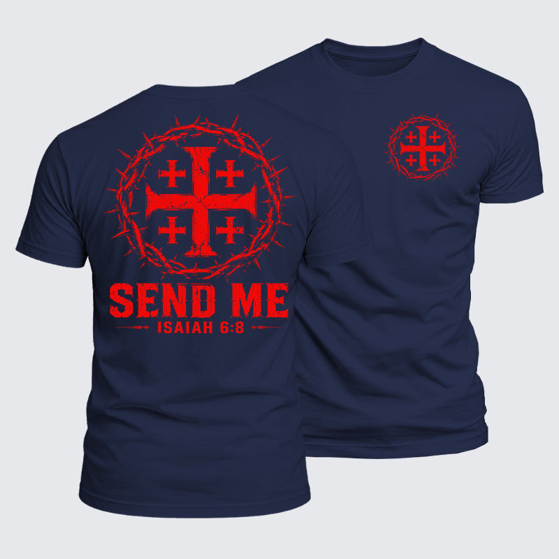 Luxe Mercerized Cotton Tee - Here I Am Send Me Isaiah 6:8