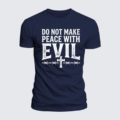 Luxe Mercerized Cotton Tee - Make No Peace with Evil Knight Templar Jerusalem Cross