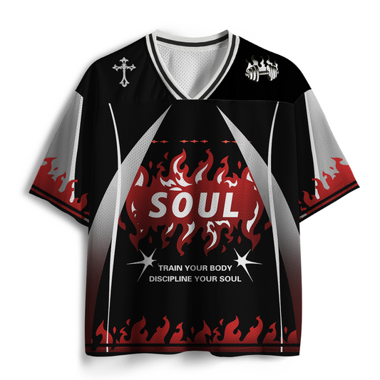Train Your Body Discipline Your Soul Christian Mesh Jersey