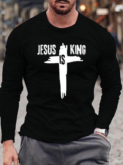 Jesus Is King Cotton Long Sleeve T-Shirt