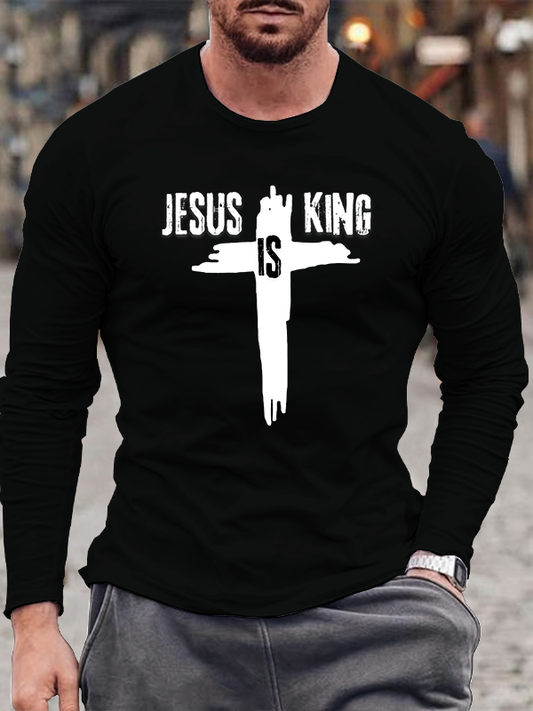 Jesus Is King Cotton Long Sleeve T-Shirt