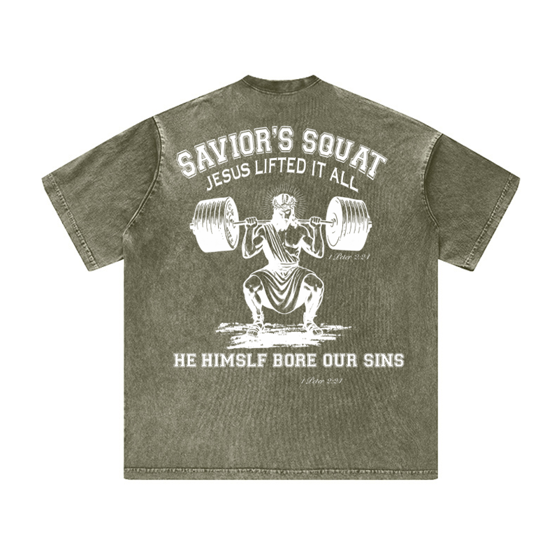 Savior's Squat Jesus Lifted It All Unisex Tee