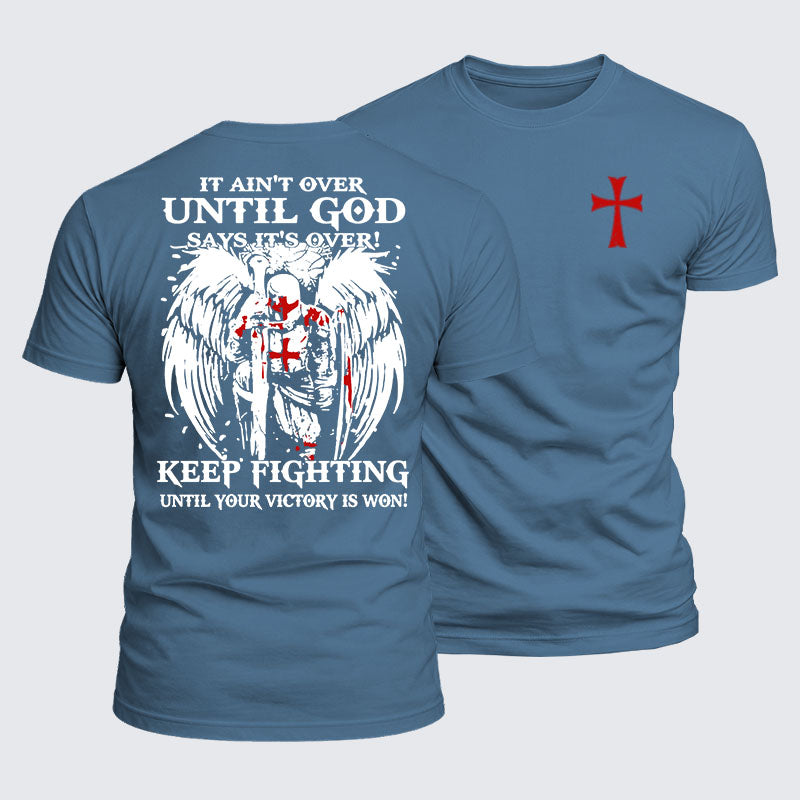 Luxe Mercerized Cotton Tee -  It Aint Over Until God Say Its Over