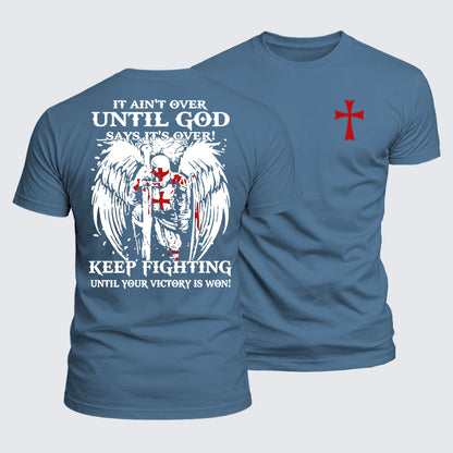Luxe Mercerized Cotton Tee -  It Aint Over Until God Say Its Over