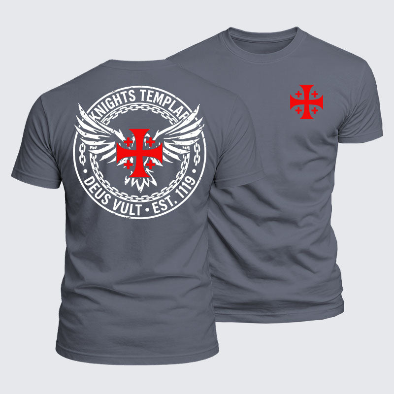 Luxe Mercerized Cotton Tee -  Knights Templar Deus Vult