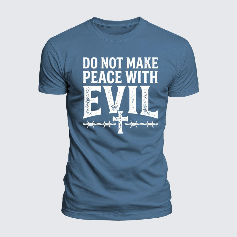Luxe Mercerized Cotton Tee - Make No Peace with Evil Knight Templar Jerusalem Cross