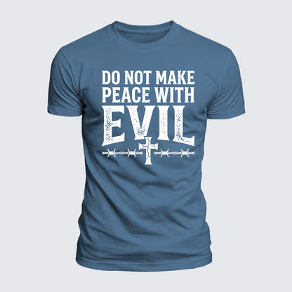 Luxe Mercerized Cotton Tee - Make No Peace with Evil Knight Templar Jerusalem Cross