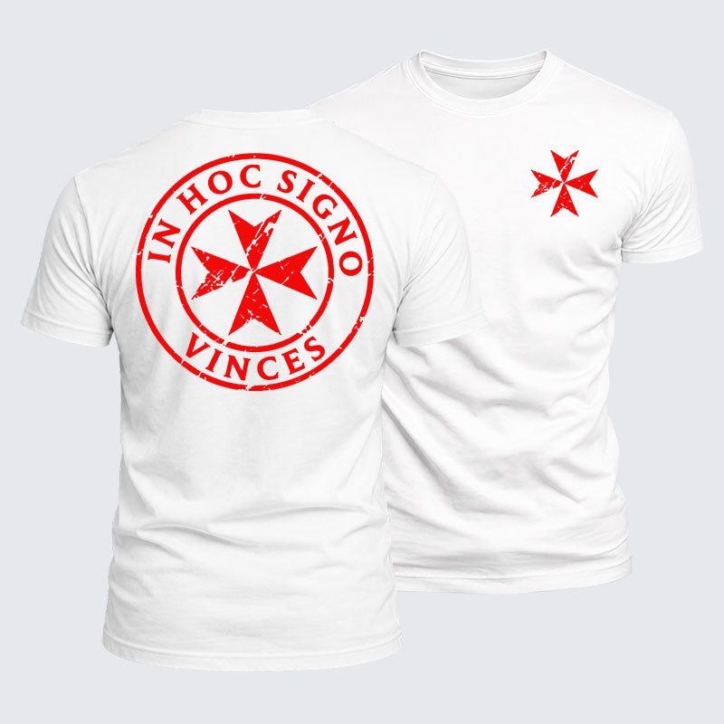 Luxe Mercerized Cotton Tee - In Hoc Signo Vinces Knight Templar Cross