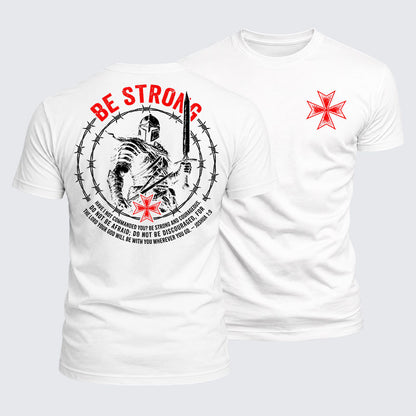 Luxe Mercerized Cotton Tee - Be Strong And Courageous Joshua 1:9