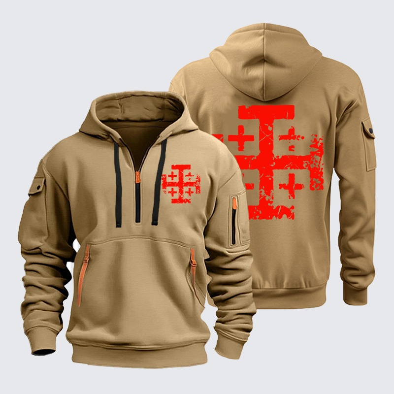 Zipper Hoodies - Knights Templar Jerusalem Cross