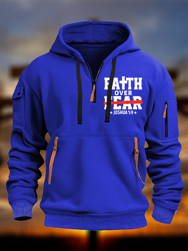 Faith Over Fear - Joshua 1:9  Jesus God Christian Zipper Hoodies