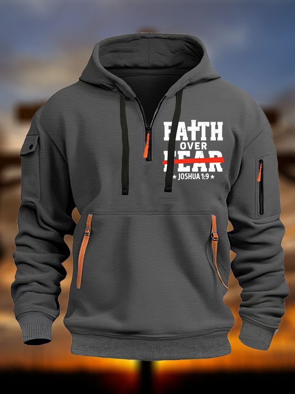 Faith Over Fear - Joshua 1:9  Jesus God Christian Zipper Hoodies