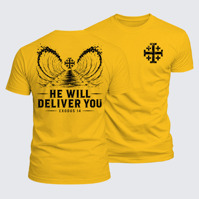 Luxe Mercerized Cotton Tee - He Will Deliver You Exodus 14
