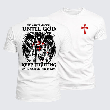Luxe Mercerized Cotton Tee -  It Aint Over Until God Say Its Over