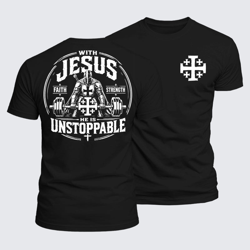 Luxe Mercerized Cotton Tee - With Jesus He Is Unstoppable