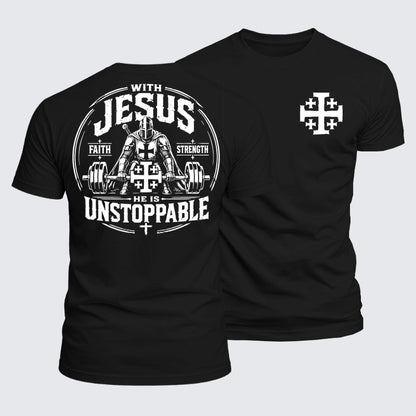 Luxe Mercerized Cotton Tee - With Jesus He Is Unstoppable