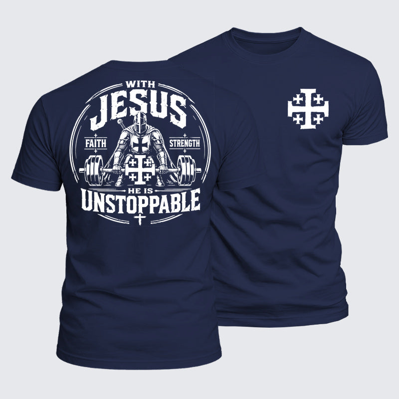 Luxe Mercerized Cotton Tee - With Jesus He Is Unstoppable