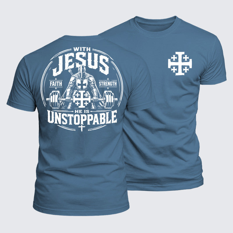 Luxe Mercerized Cotton Tee - With Jesus He Is Unstoppable