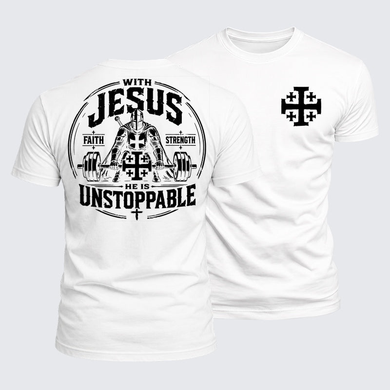 Luxe Mercerized Cotton Tee - With Jesus He Is Unstoppable