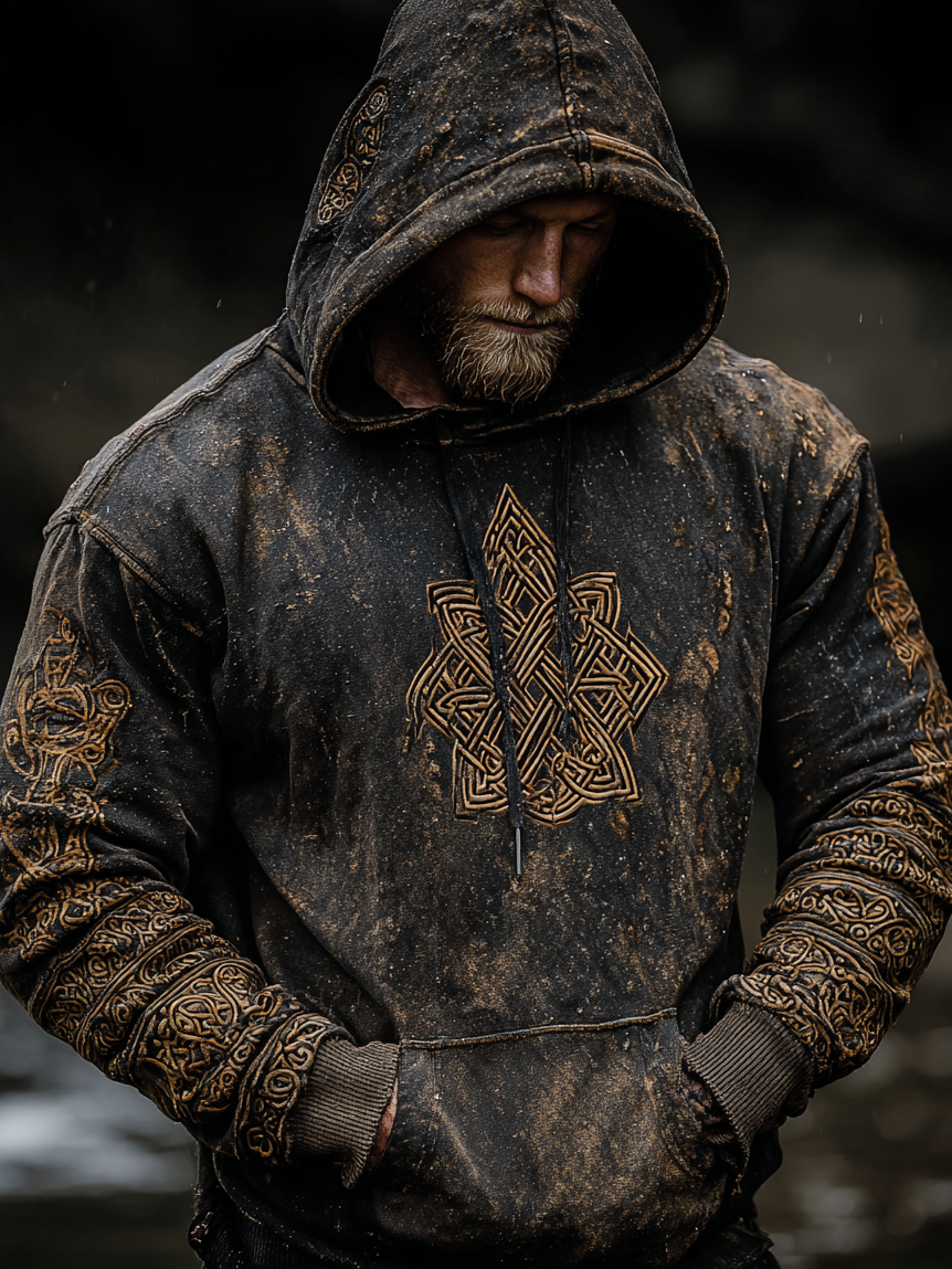 Viking Style Inspired Celtic Totem Printed Unisex Casual Hoodie