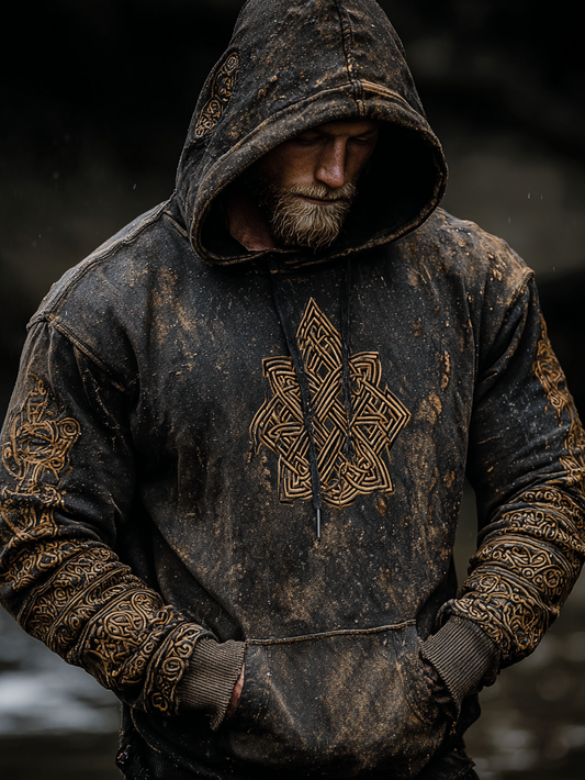 Viking Style Inspired Celtic Totem Printed Unisex Casual Hoodie