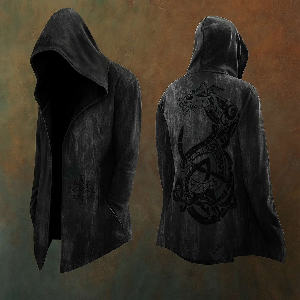 Viking Dragon Totem Digital 3D Printed Unisex Casual Hooded Jacket