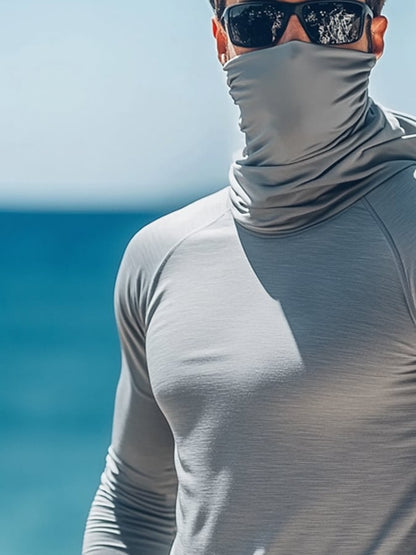 Men's Outdoor Sun Protection Breathable Cool Hooded Sun Protection Long Sleeve Top