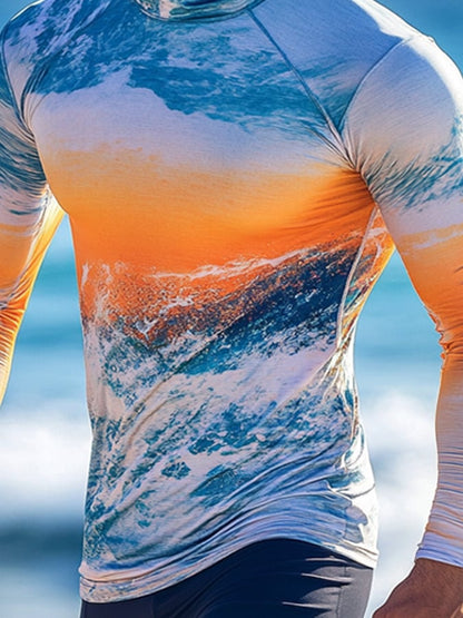 Men's Outdoor Sun Protection Breathable Cool Hooded Sun Protection Long Sleeve Top
