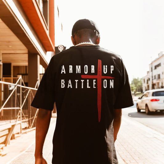 Armor Up Battle On Ephesians 6:11 Printed Men's T-shirt