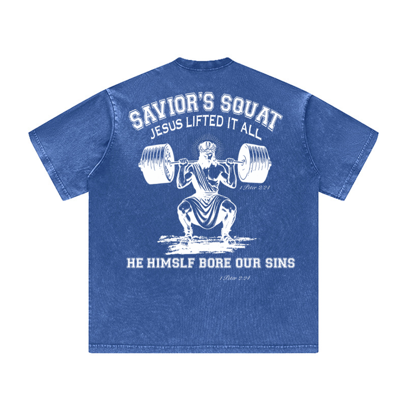 Savior's Squat Jesus Lifted It All Unisex Tee