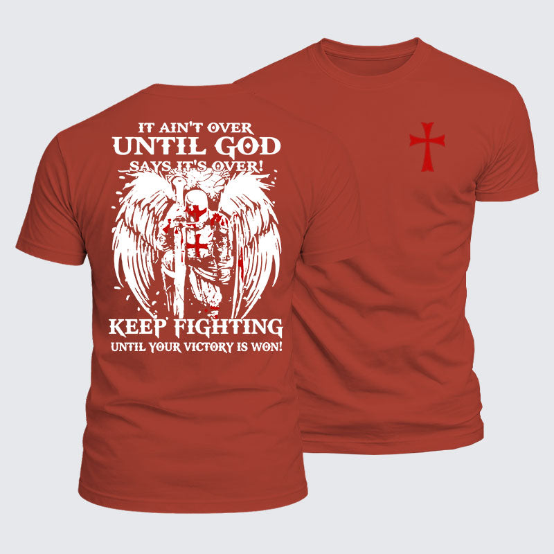 Luxe Mercerized Cotton Tee -  It Aint Over Until God Say Its Over