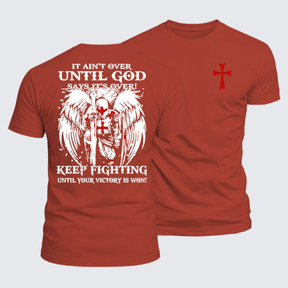 Luxe Mercerized Cotton Tee -  It Aint Over Until God Say Its Over