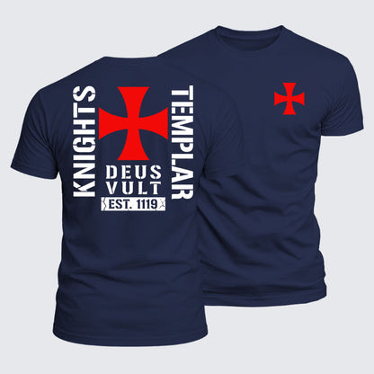 Luxe Mercerized Cotton Tee - Knights Templar Deus Vult