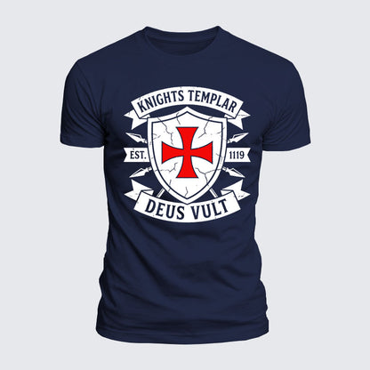 Luxe Mercerized Cotton Tee - Knights Templar Deus Vult