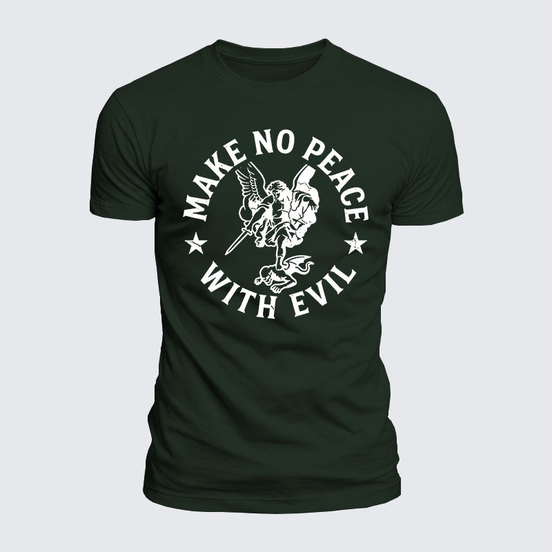 Luxe Mercerized Cotton Tee - Make No Peace with Evil Knight Templar Jerusalem Cross
