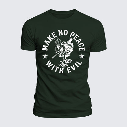 Luxe Mercerized Cotton Tee - Make No Peace with Evil Knight Templar Jerusalem Cross